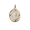 Pendentif Médaille ovale ancienne de la Vierge en nacre et or jaune 58 Facettes LMB-421