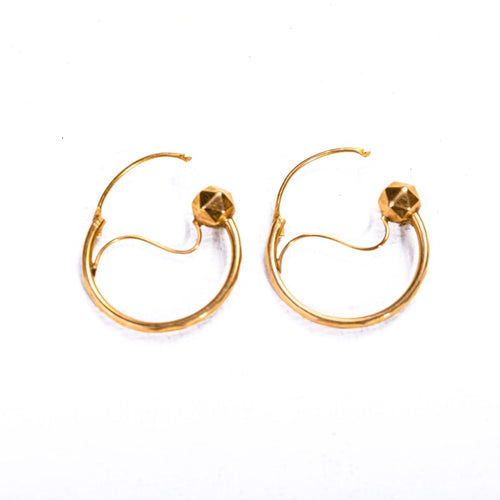 Boucles d'oreilles Boucles d’oreilles créoles savoyardes anciennes en or rose facetté 58 Facettes LMB-403