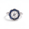 Bague 48 Bague Art déco en platine, diamant taille ancienne 0,90 ct et saphirs naturels 58 Facettes RI-1097