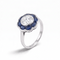 Bague 48 Bague Art déco en platine, diamant taille ancienne 0,90 ct et saphirs naturels 58 Facettes RI-1097