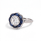 Bague 48 Bague Art déco en platine, diamant taille ancienne 0,90 ct et saphirs naturels 58 Facettes RI-1097