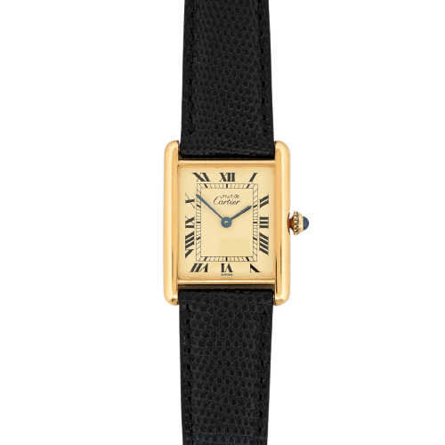 Montre Cartier - Montre Tank Must LM, cadran romain jaune citron 58 Facettes 561