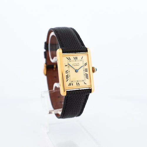 Montre Cartier - Montre Tank Must LM, cadran romain jaune citron 58 Facettes 561