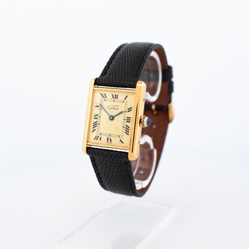 Montre Cartier - Montre Tank Must LM, cadran romain jaune citron 58 Facettes 561