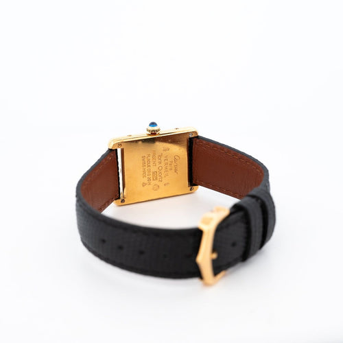 Montre Cartier - Montre Tank Must LM, cadran romain jaune citron 58 Facettes 561