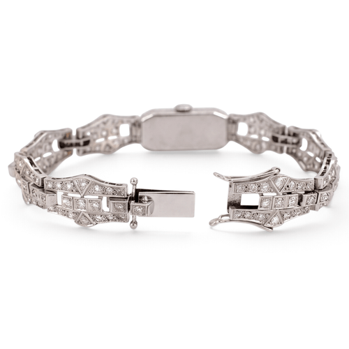 Montre Star - Montre-bracelet Art déco en platine et or 18k, diamants, vers 1930 58 Facettes WA-1011