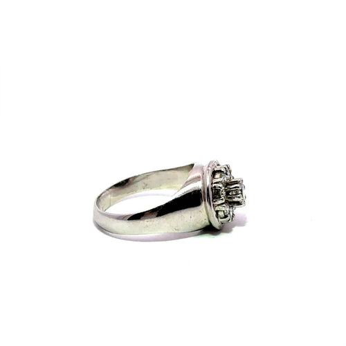 Bague 53 Bague d’inspiration vintage en or blanc 18k et diamants 58 Facettes 50556