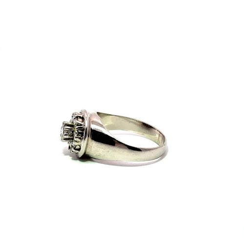 Bague 53 Bague d’inspiration vintage en or blanc 18k et diamants 58 Facettes 50556