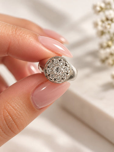 Bague 53 Bague d’inspiration vintage en or blanc 18k et diamants 58 Facettes 50556