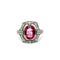 Bague 56 Bague vintage de style Art déco en platine, tourmaline rose et diamants 58 Facettes 50557