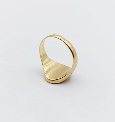 Bague 48 Chevalière antique en or 18k avec armoiries françaises et couronne de comte 58 Facettes A08055