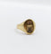 Bague 48 Chevalière antique en or 18k avec armoiries françaises et couronne de comte 58 Facettes A08055