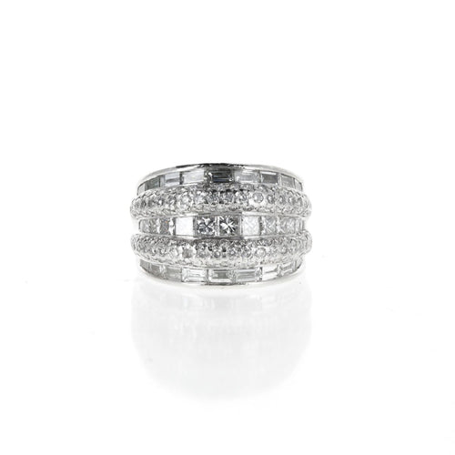 Bague 52 Bague en platine sertie de diamants brillants et baguettes 58 Facettes 2.18835