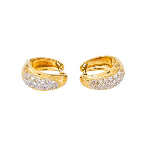 Boucles d'oreilles Boucles d’oreilles créoles en or jaune 18k et diamants 58 Facettes 5482066CN