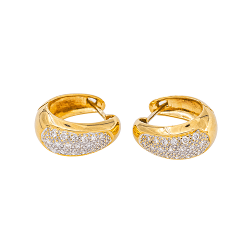 Boucles d'oreilles Boucles d’oreilles créoles en or jaune 18k et diamants 58 Facettes 5482066CN