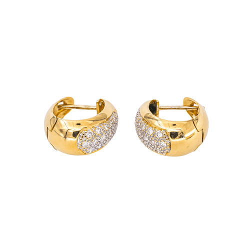 Boucles d'oreilles Boucles d’oreilles créoles en or jaune 18k et diamants 58 Facettes 5482066CN
