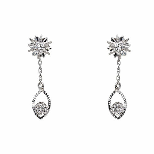 Boucles d'oreilles Boucles d’oreilles en or blanc 18 carats avec diamants 58 Facettes 5973938CN