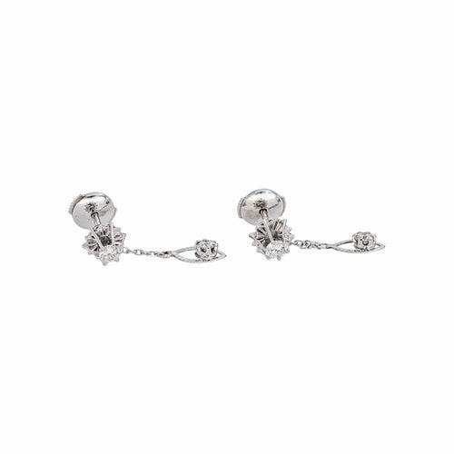 Boucles d'oreilles Boucles d’oreilles en or blanc 18 carats avec diamants 58 Facettes 5973938CN