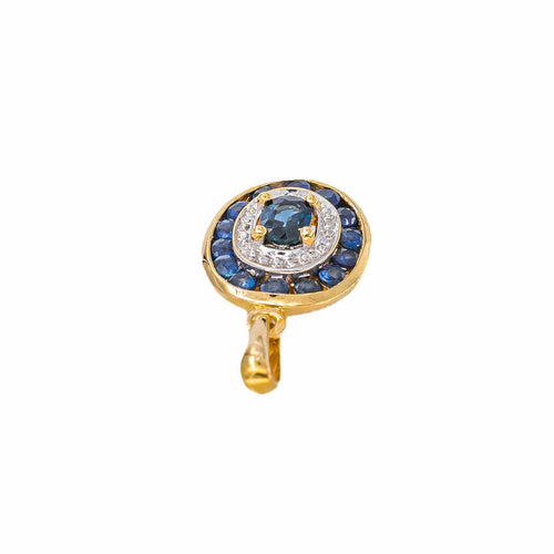 Pendentif Pendentif en or jaune et or blanc 18k serti de saphirs 58 Facettes 6052386CN