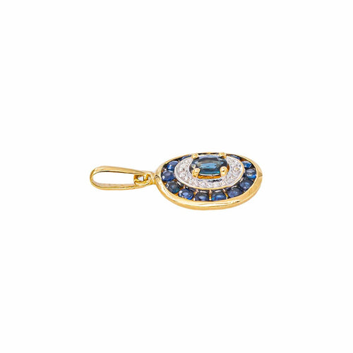 Pendentif Pendentif en or jaune et or blanc 18k serti de saphirs 58 Facettes 6052386CN