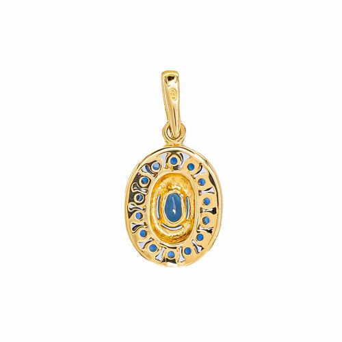 Pendentif Pendentif en or jaune et or blanc 18k serti de saphirs 58 Facettes 6052386CN
