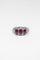 Bague 55 Bague de style Art déco en platine, rubis cabochons et diamants 58 Facettes ANILLO 15