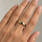 Bague 51.5 FRED - Bague jonc en or jaune 18 carats et émeraudes 58 Facettes B26347