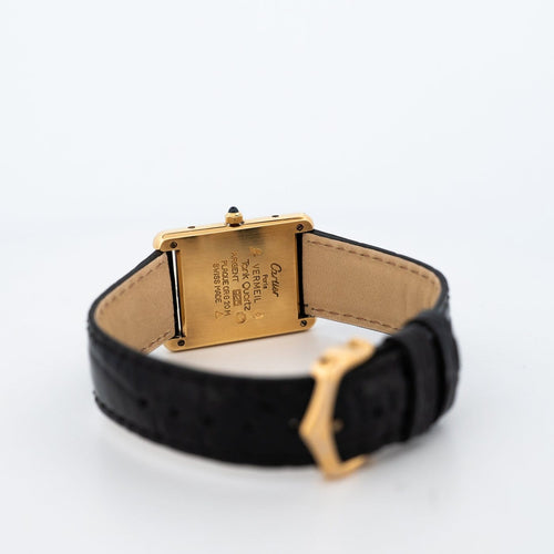 Montre Cartier - Montre Tank Must LM à cadran romain jaune citron 58 Facettes 583