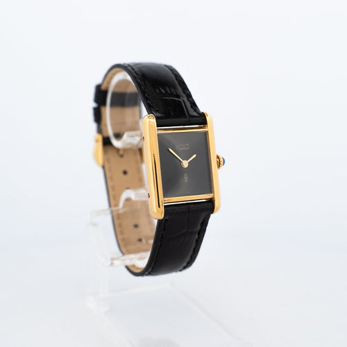 Montre Cartier - Montre Tank Must SM à cadran noir 58 Facettes 605