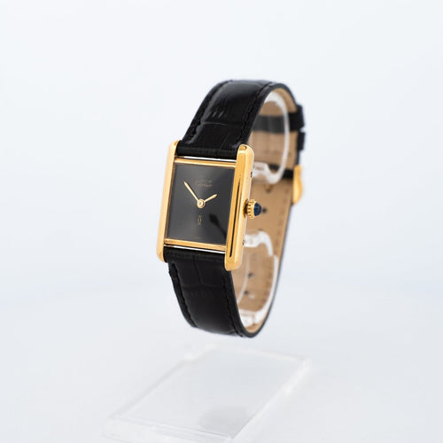 Montre Cartier - Montre Tank Must SM à cadran noir 58 Facettes 605