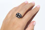 Bague 56 Bague de style Art déco en platine, diamants et saphirs 58 Facettes ANILLO 24