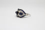 Bague 56 Bague de style Art déco en platine, diamants et saphirs 58 Facettes ANILLO 24