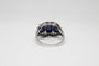 Bague 56 Bague de style Art déco en platine, diamants et saphirs 58 Facettes ANILLO 24