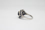 Bague 56 Bague de style Art déco en platine, diamants et saphirs 58 Facettes ANILLO 24