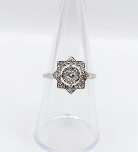 Bague 55.5 Bague Art déco en platine et diamants taille ancienne, 0,50 ct, vers 1930 58 Facettes A08099