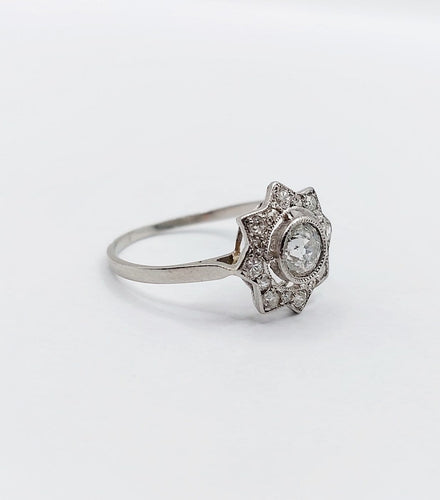 Bague 55.5 Bague Art déco en platine et diamants taille ancienne, 0,50 ct, vers 1930 58 Facettes A08099