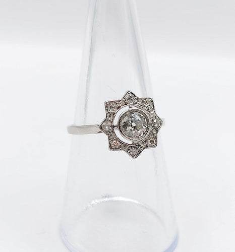 Bague 55.5 Bague Art déco en platine et diamants taille ancienne, 0,50 ct, vers 1930 58 Facettes A08099