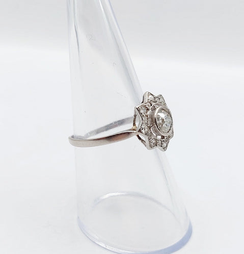 Bague 55.5 Bague Art déco en platine et diamants taille ancienne, 0,50 ct, vers 1930 58 Facettes A08099