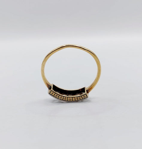 Bague 54 Bague jarretière Art déco en or 18k et platine, diamants taille ancienne 58 Facettes A08101