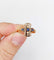 Bague 57.5 Bague marquise ancienne en or rose 18k, saphirs et perles, vers 1890 58 Facettes A08102