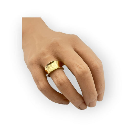 Bague 57 Bague bandeau en or jaune 750 58 Facettes 149072326