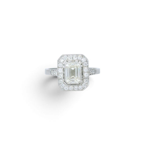 Bague 53 Art déco - Bague en platine sertie de diamants 58 Facettes 678
