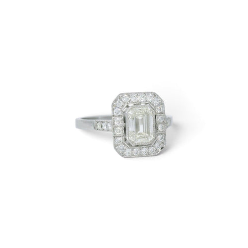 Bague 53 Art déco - Bague en platine sertie de diamants 58 Facettes 678