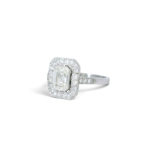 Bague 53 Art déco - Bague en platine sertie de diamants 58 Facettes 678