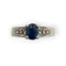 Bague 54 Bague solitaire en or blanc 750, saphir ovale et diamants 58 Facettes 149073223