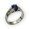 Bague 54 Bague solitaire en or blanc 750, saphir ovale et diamants 58 Facettes 149073223