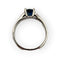 Bague 54 Bague solitaire en or blanc 750, saphir ovale et diamants 58 Facettes 149073223