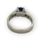 Bague 54 Bague solitaire en or blanc 750, saphir ovale et diamants 58 Facettes 149073223