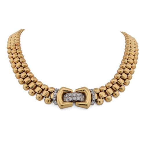 Collier Damiani - Collier en or jaune 18 kt avec diamants 58 Facettes CL60 128-30 (05589)