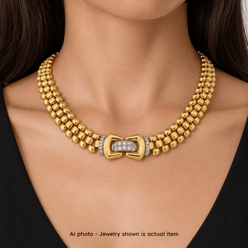 Collier Damiani - Collier en or jaune 18 kt avec diamants 58 Facettes CL60 128-30 (05589)